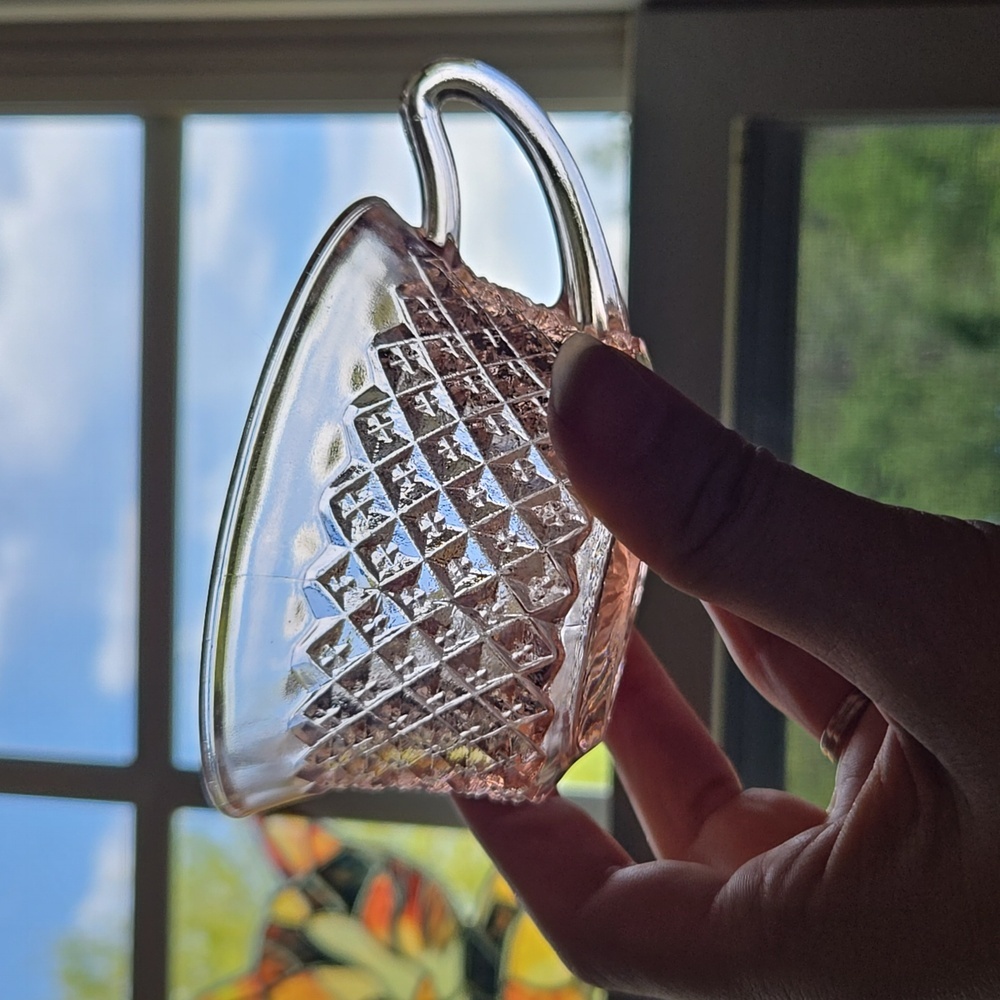 Vintage Anchor Hocking Miss America Pink Glass Teacup